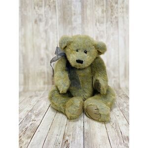 TY Vintage Teddy Bear‎ Plush Toy with Gray Ribbon Collectible Stuffed Animal